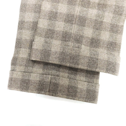 【中古】ジェルマーノ GERMANO ウール チェック カジュアルスラックスパンツ ベージュxグレー【 48 】【 状態ランクC 】【 メンズ 】
