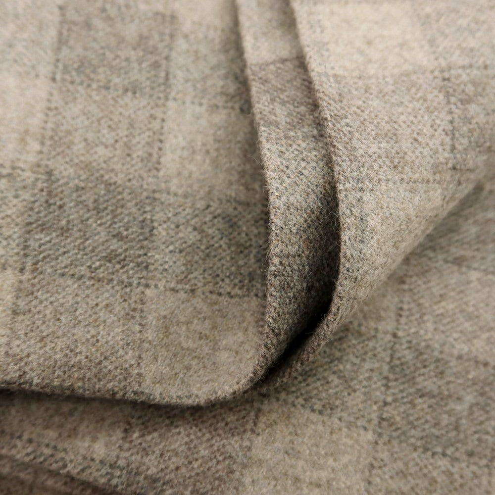 【中古】ジェルマーノ GERMANO ウール チェック カジュアルスラックスパンツ ベージュxグレー【 48 】【 状態ランクC 】【 メンズ 】