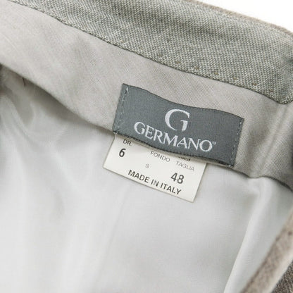 【中古】ジェルマーノ GERMANO ウール チェック カジュアルスラックスパンツ ベージュxグレー【 48 】【 状態ランクC 】【 メンズ 】