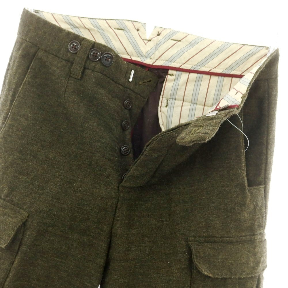 【中古】キソヴェル Quesorvel ウールリネンモヘヤ カーゴパンツ オリーブ【 44 】【 状態ランクB 】【 メンズ 】