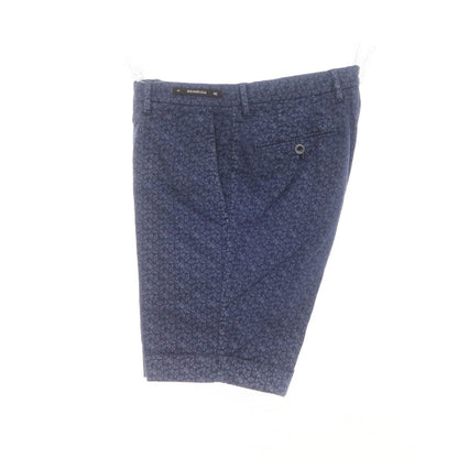 【中古】ピーティーゼロウーノ PT01 BERMUDA ストレッチ コットン ボタニカル柄 ショートパンツ ネイビー【 46 】【 状態ランクC 】【 メンズ 】 [APD]