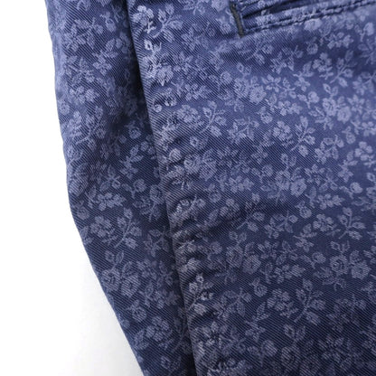 【中古】ピーティーゼロウーノ PT01 BERMUDA ストレッチ コットン ボタニカル柄 ショートパンツ ネイビー【 46 】【 状態ランクC 】【 メンズ 】 [APD]