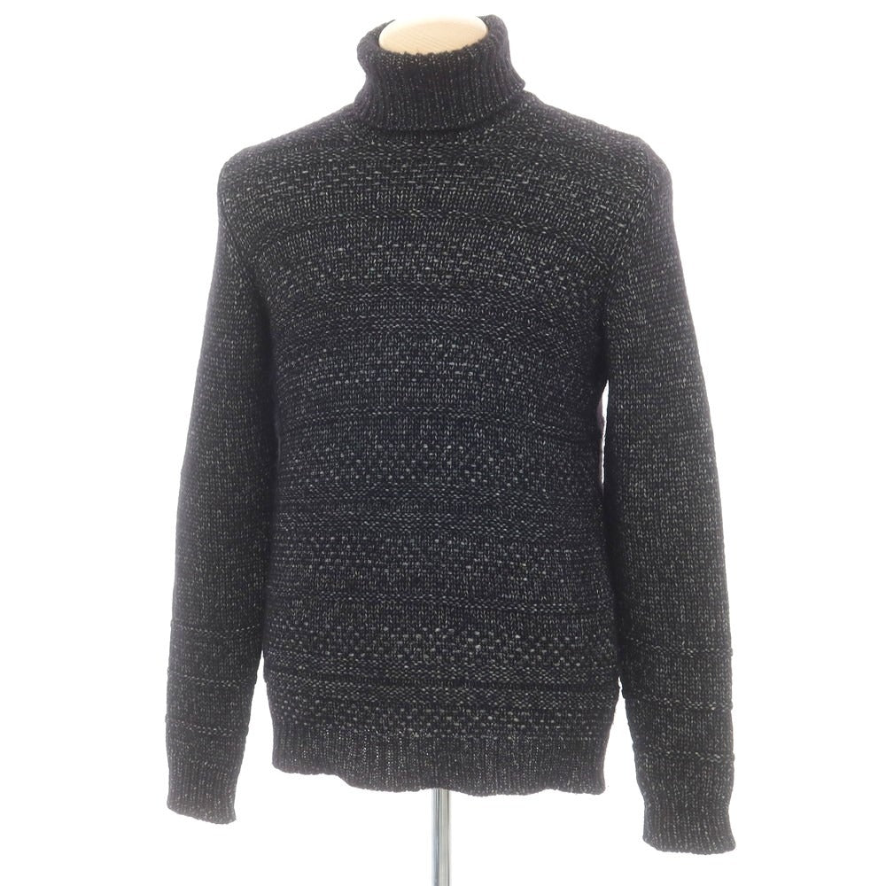 【中古】ロベルトコリーナ ROBERTO COLLINA ミドルゲージ ウールシルク タートルネック プルオーバーニット ブラック【 46 】【 状態ランクB 】【 メンズ 】