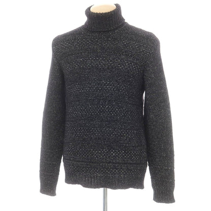 【中古】ロベルトコリーナ ROBERTO COLLINA ミドルゲージ ウールシルク タートルネック プルオーバーニット ブラック【 46 】【 状態ランクB 】【 メンズ 】