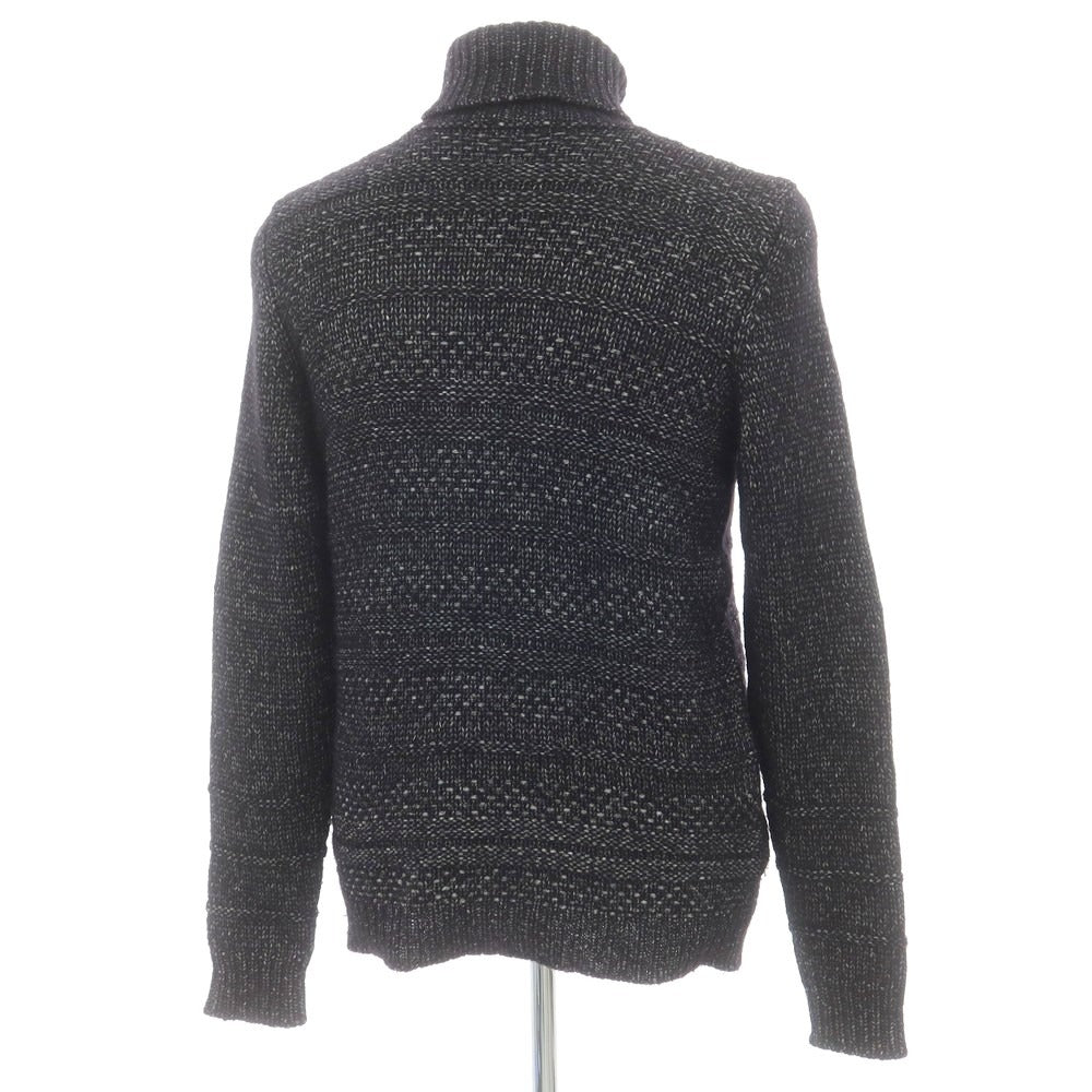 【中古】ロベルトコリーナ ROBERTO COLLINA ミドルゲージ ウールシルク タートルネック プルオーバーニット ブラック【 46 】【 状態ランクB 】【 メンズ 】
