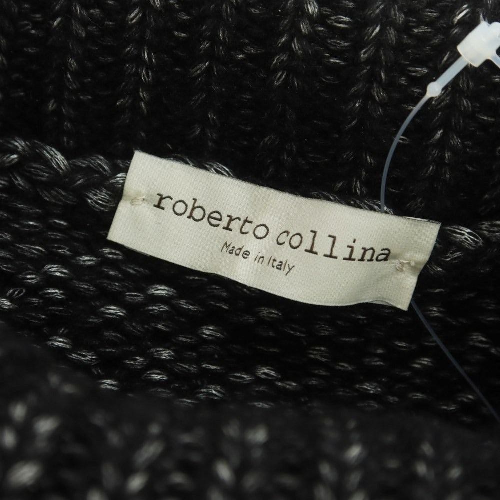 【中古】ロベルトコリーナ ROBERTO COLLINA ミドルゲージ ウールシルク タートルネック プルオーバーニット ブラック【 46 】【 状態ランクB 】【 メンズ 】