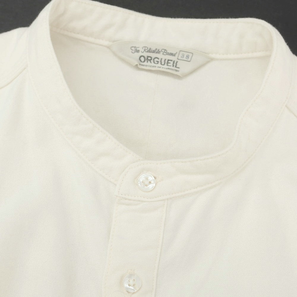 [Used] ORGUEIL Oxford cotton band collar shirt, off-white [38] [Condition rank B] [Men&