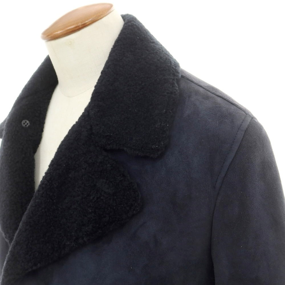 【新品】アール ヴィ エル rvl ムートンレザー ベルテッドコート ネイビー【 48 】【 状態ランクN 】【 メンズ 】