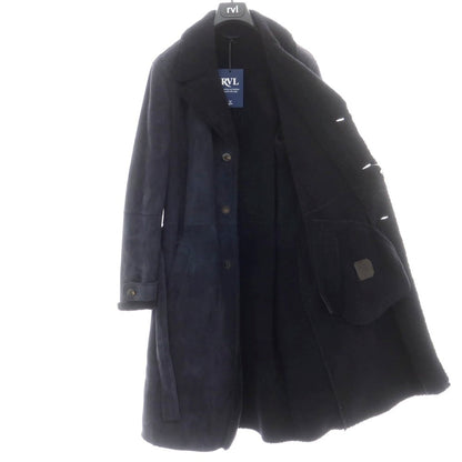 【新品】アール ヴィ エル rvl ムートンレザー ベルテッドコート ネイビー【 48 】【 状態ランクN 】【 メンズ 】