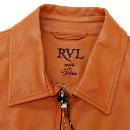 【中古】アール ヴィ エル rvl ナッパレザー ジップアップブルゾン オレンジブラウン【 50 】【 状態ランクB 】【 メンズ 】