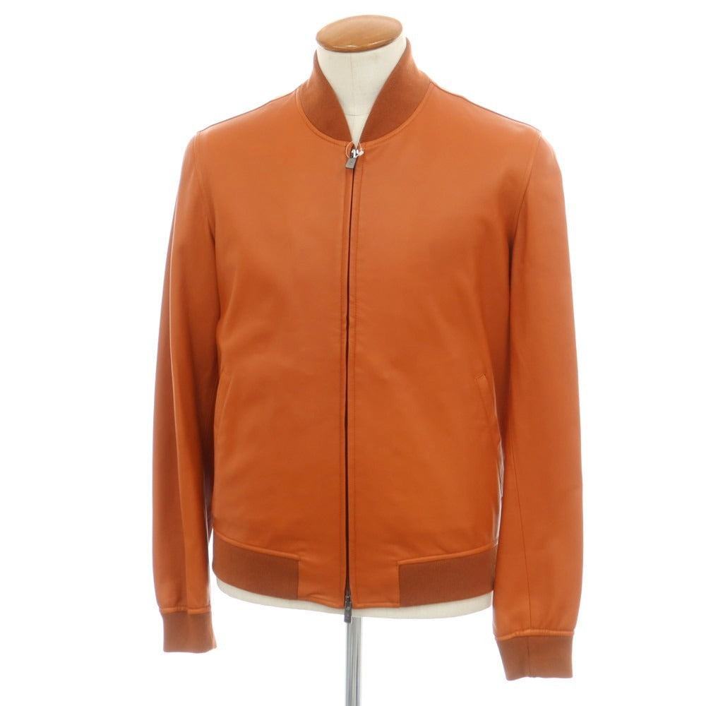 【中古】アール ヴィ エル rvl ナッパレザー ジップアップブルゾン オレンジブラウン【 48 】【 状態ランクN 】【 メンズ 】