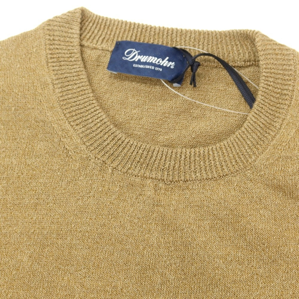 [New] Drumohr Linen Polyester Crew Neck Pullover Knit Light Brown [42] [Condition Rank N] [Men&