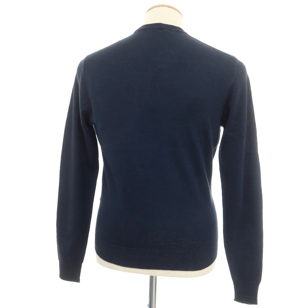 [New] Drumohr Linen Polyester Crew Neck Pullover Knit Navy [42] [Condition Rank N] [Men&