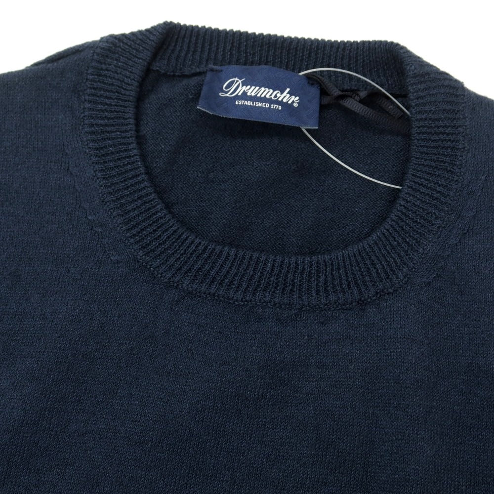 [New] Drumohr Linen Polyester Crew Neck Pullover Knit Navy [42] [Condition Rank N] [Men&