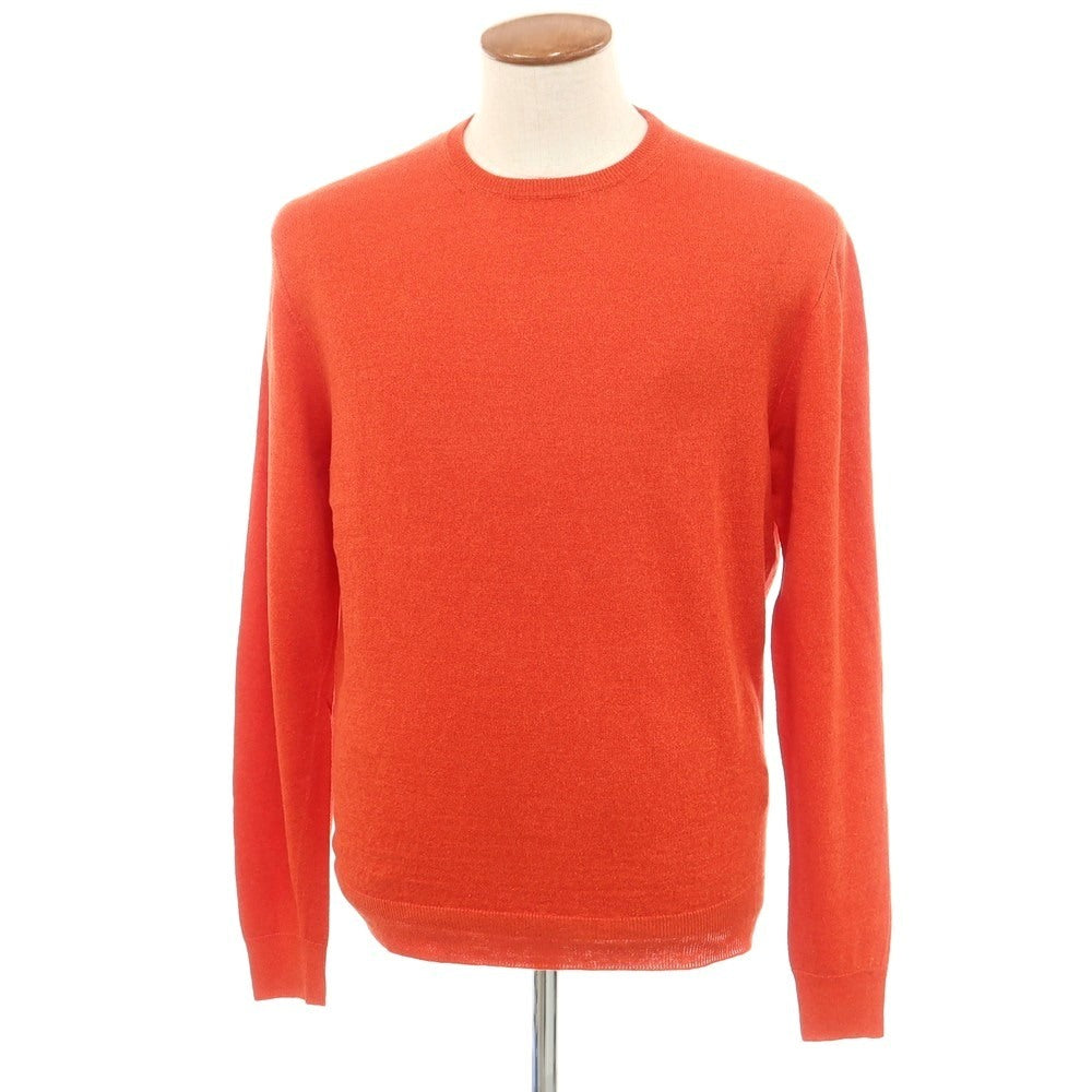 [New] Drumohr Linen Polyester Crew Neck Pullover Knit Orange [48] [Condition Rank N] [Men&