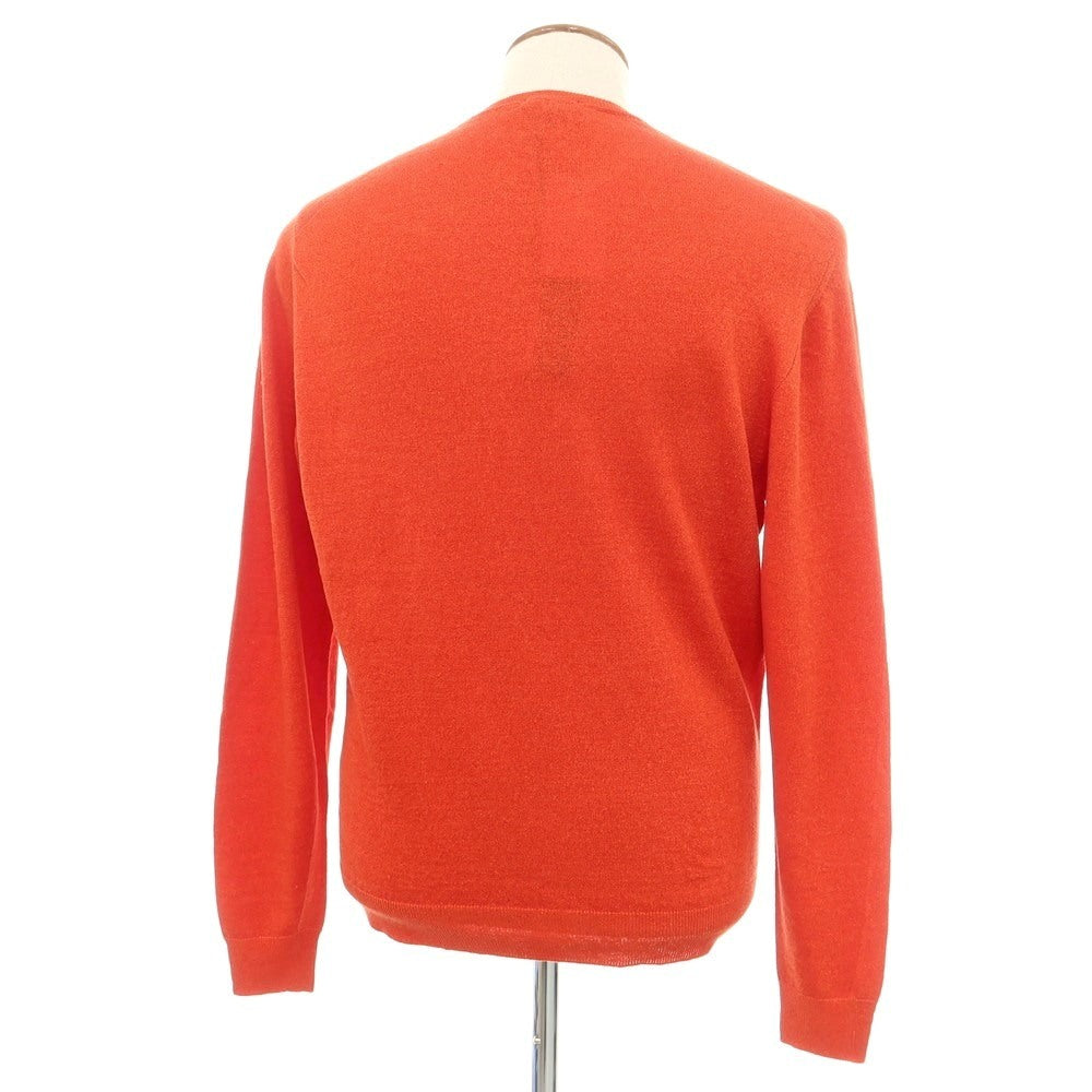 [New] Drumohr Linen Polyester Crew Neck Pullover Knit Orange [48] [Condition Rank N] [Men&