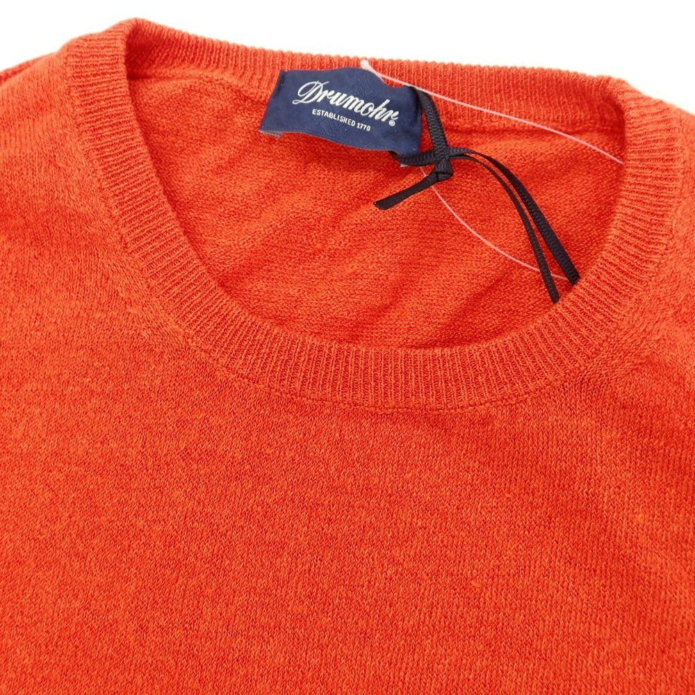 [New] Drumohr Linen Polyester Crew Neck Pullover Knit Orange [48] [Condition Rank N] [Men&