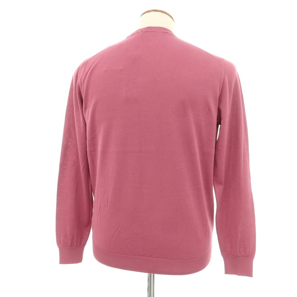 [New] Drumohr High Gauge Cotton Crew Neck Pullover Knit Dark Pink [48] [Condition Rank N] [Men&