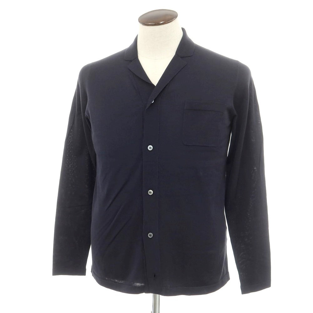 [New] Drumohr High Gauge Cotton Knit Cardigan Dark Navy [48] [Condition Rank N] [Men&