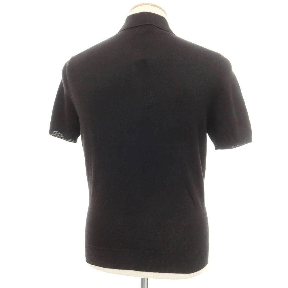 [New] Drumohr Linen Polyester Short Sleeve Polo Knit Black [42] [Condition Rank N] [Men&