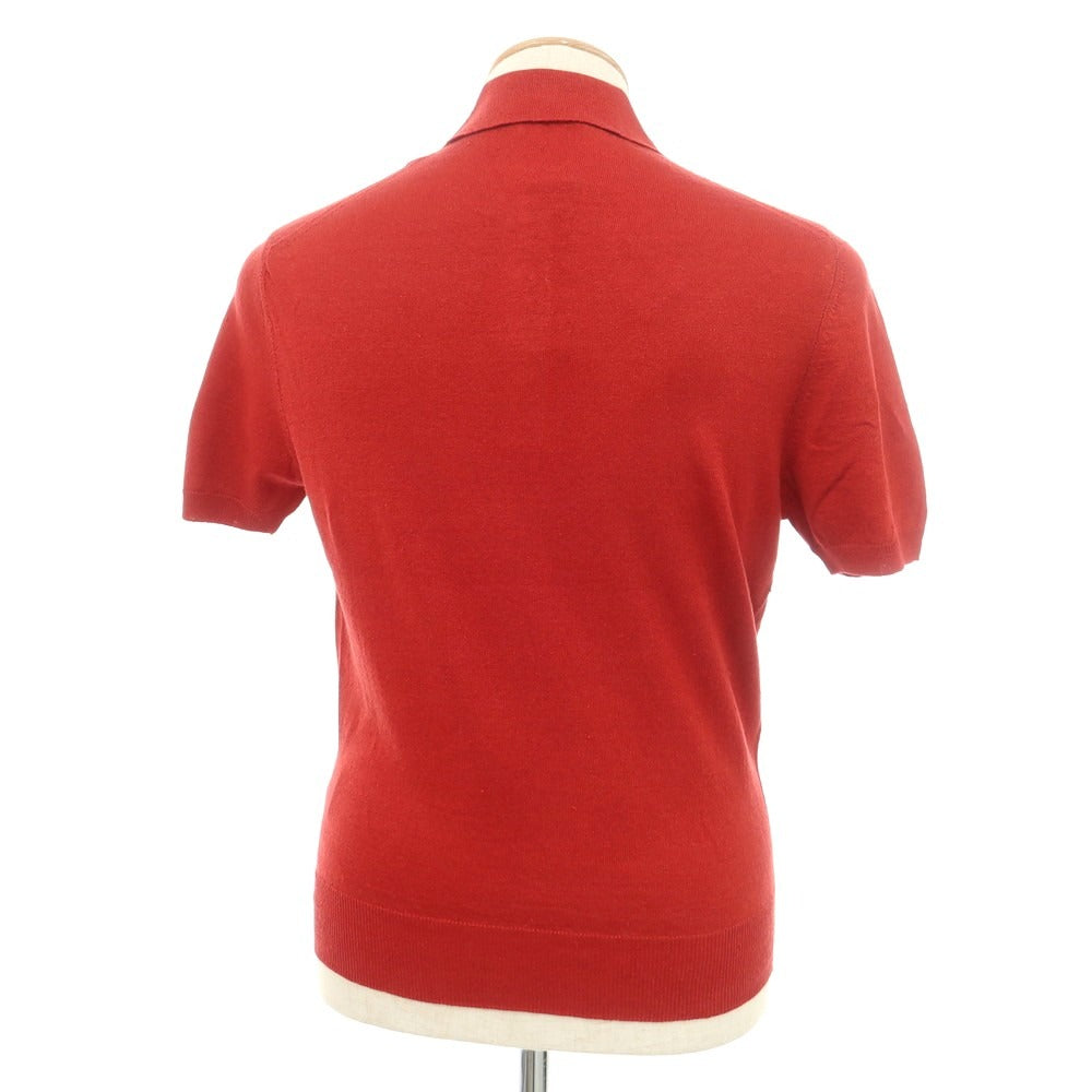 【新品】ドルモア DRUMOHR リネンポリエステル 半袖ポロニット レッド【 44 】【 状態ランクN 】【 メンズ 】