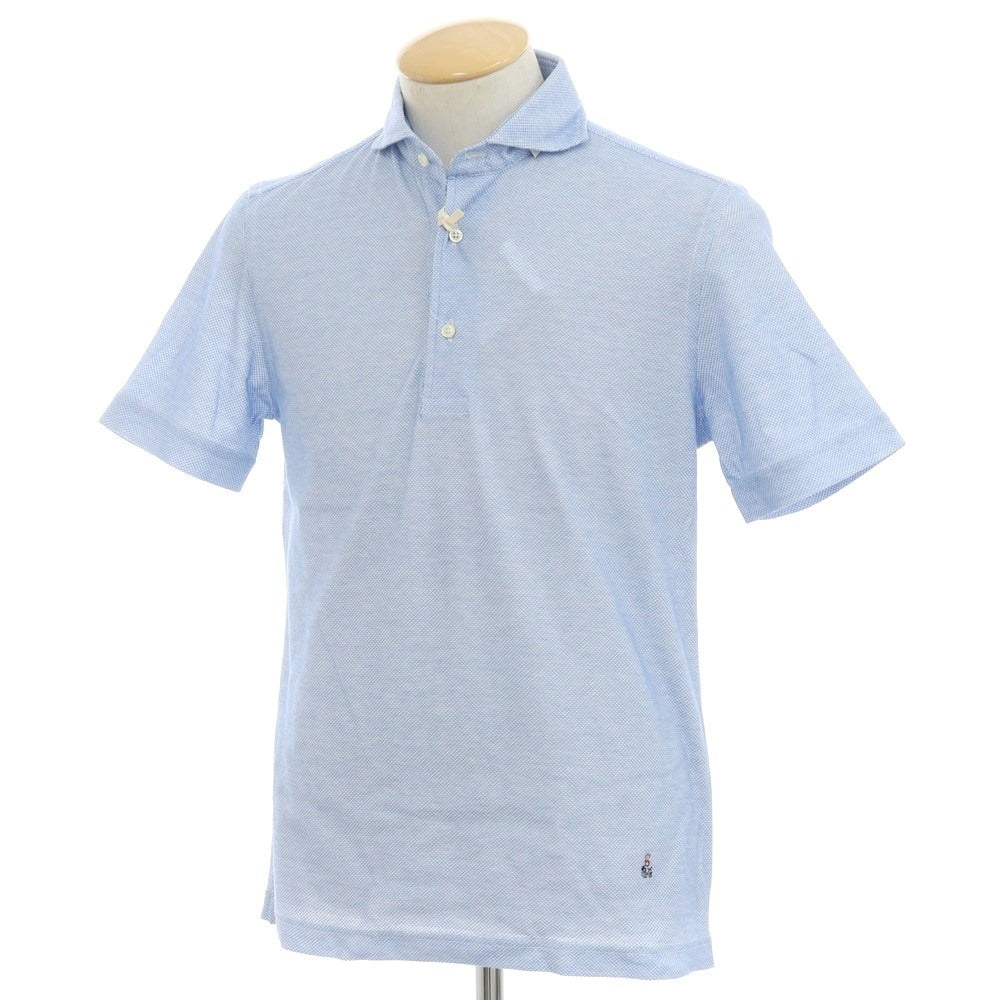 [New] GUY ROVER Cotton Horizontal Collar Short Sleeve Polo Shirt Light Blue [S] [Condition Rank N] [Men&