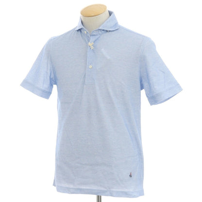 [New] GUY ROVER Cotton Horizontal Collar Short Sleeve Polo Shirt Light Blue [S] [Condition Rank N] [Men&