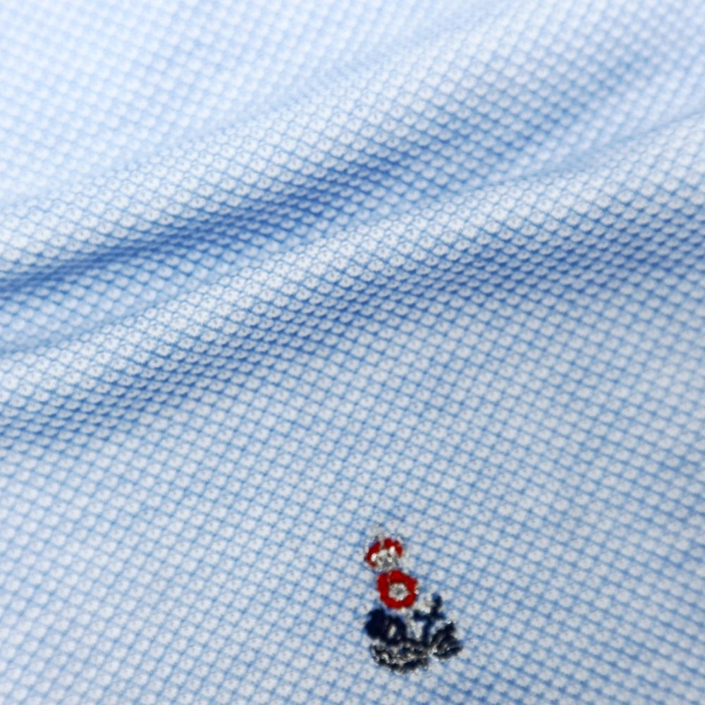 [New] GUY ROVER Cotton Horizontal Collar Short Sleeve Polo Shirt Light Blue [S] [Condition Rank N] [Men&