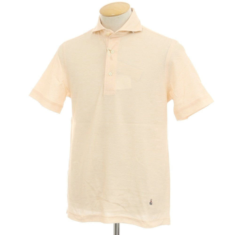 [New] GUY ROVER Cotton Horizontal Collar Short Sleeve Polo Shirt Light Orange [S] [Condition Rank N] [Men&