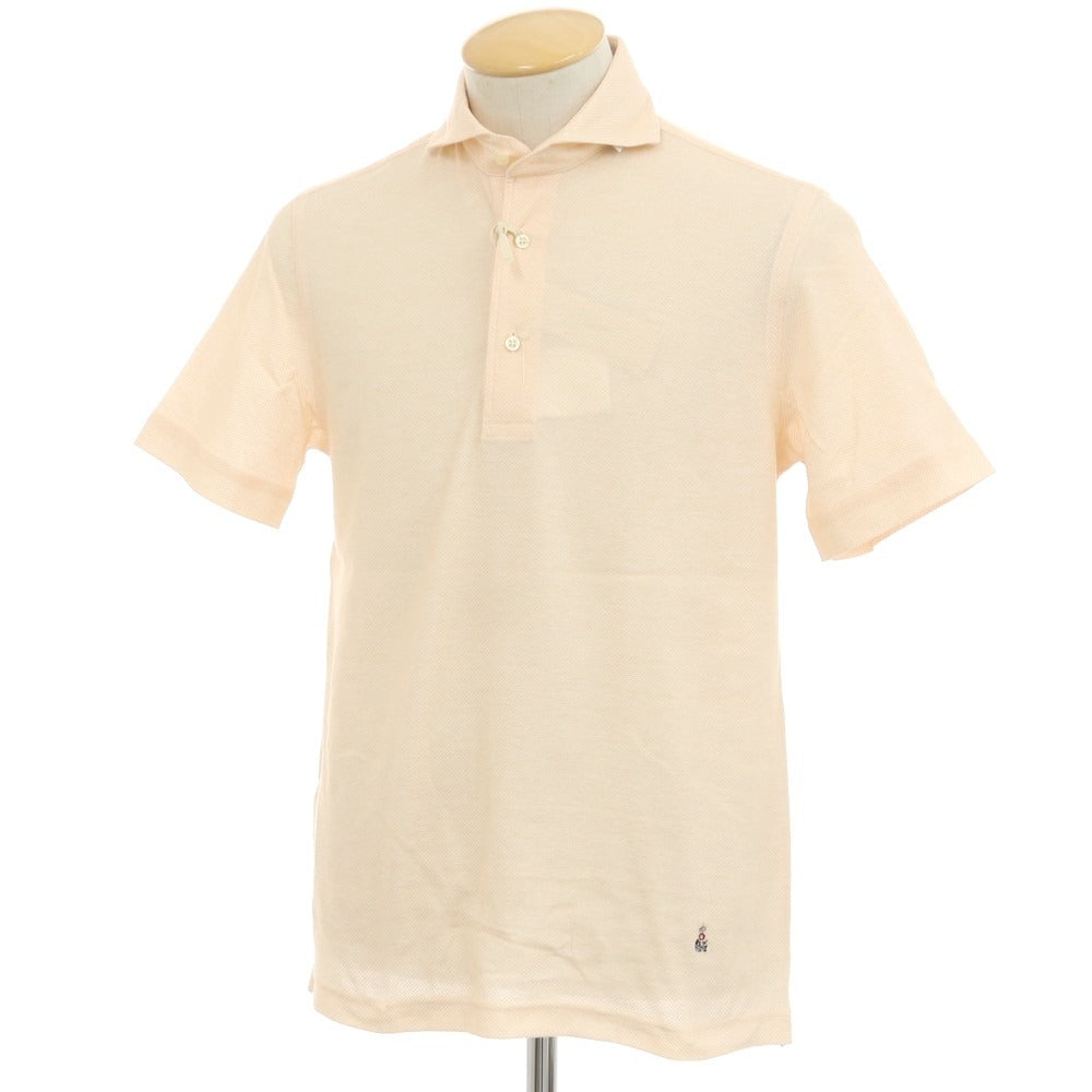 [New] GUY ROVER Cotton Horizontal Collar Short Sleeve Polo Shirt Light Orange [S] [Condition Rank N] [Men&