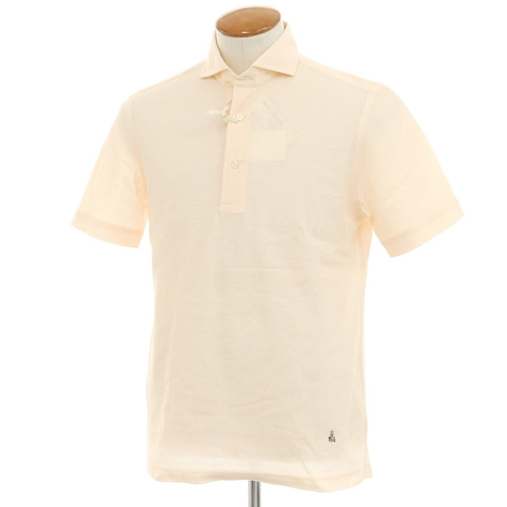 [New] GUY ROVER Cotton Horizontal Collar Short Sleeve Polo Shirt Light Orange [M] [Condition Rank N] [Men&