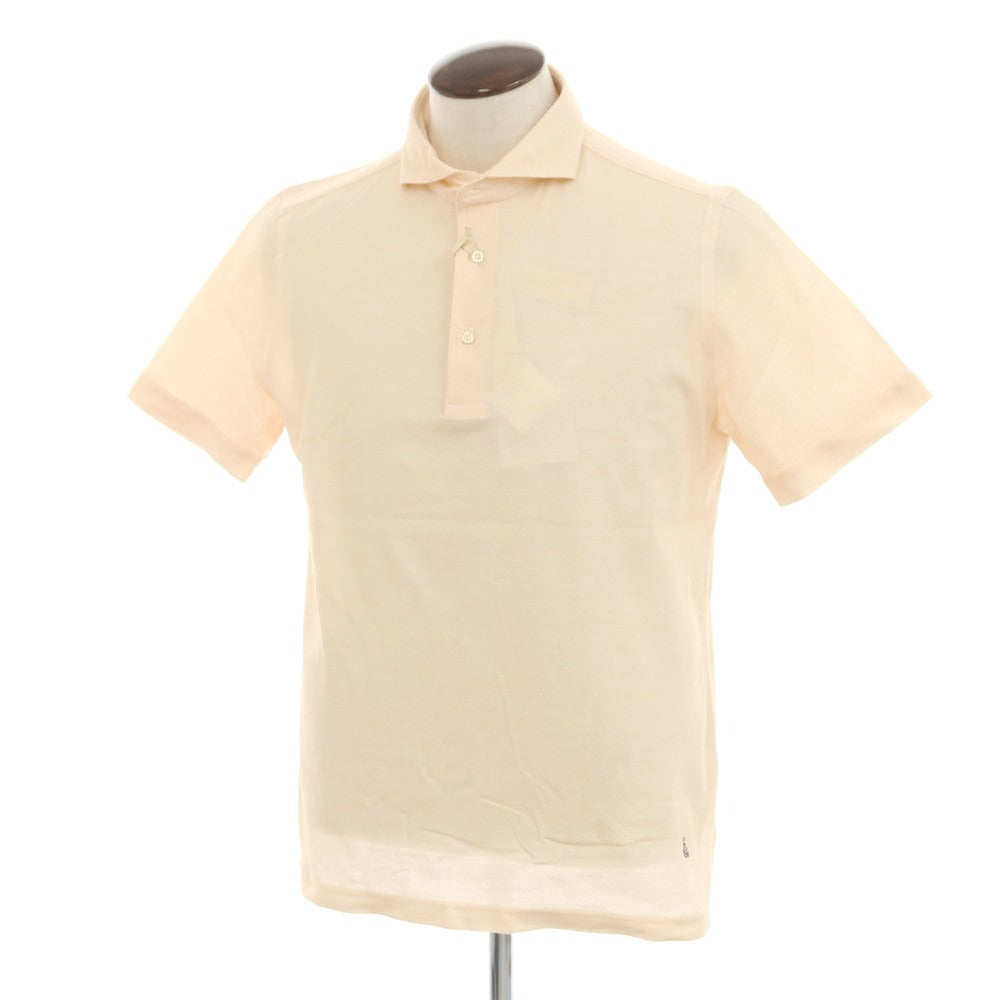 [New] GUY ROVER Cotton Horizontal Collar Short Sleeve Polo Shirt Light Orange [XL] [Condition Rank N] [Men&