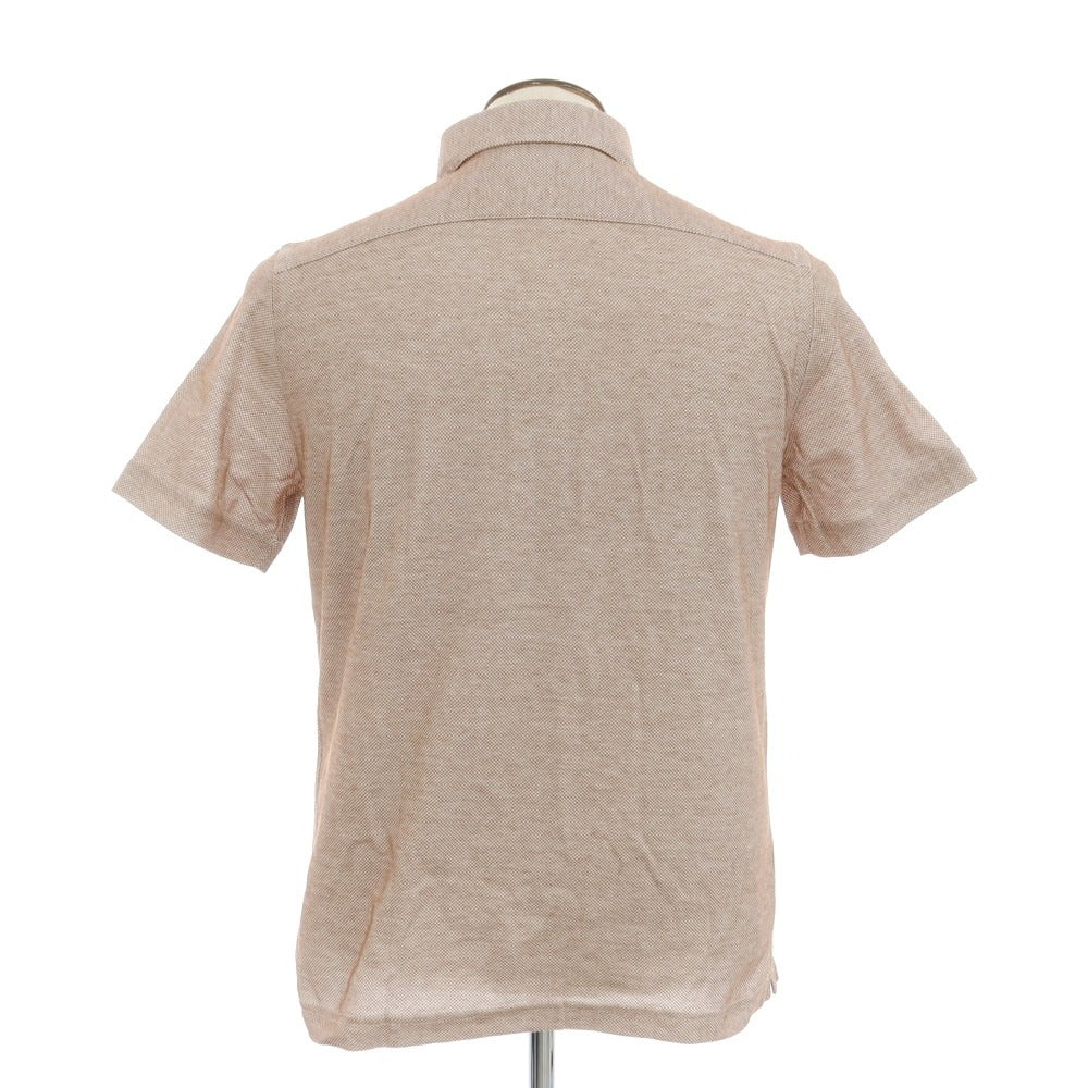 [New] GUY ROVER Cotton Horizontal Collar Short Sleeve Polo Shirt Light Brown [L] [Condition Rank N] [Men&