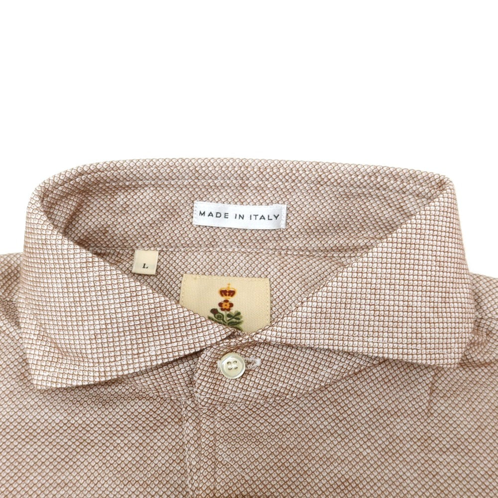 [New] GUY ROVER Cotton Horizontal Collar Short Sleeve Polo Shirt Light Brown [L] [Condition Rank N] [Men&