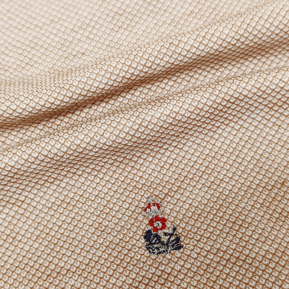 [New] GUY ROVER Cotton Horizontal Collar Short Sleeve Polo Shirt Light Brown [L] [Condition Rank N] [Men&
