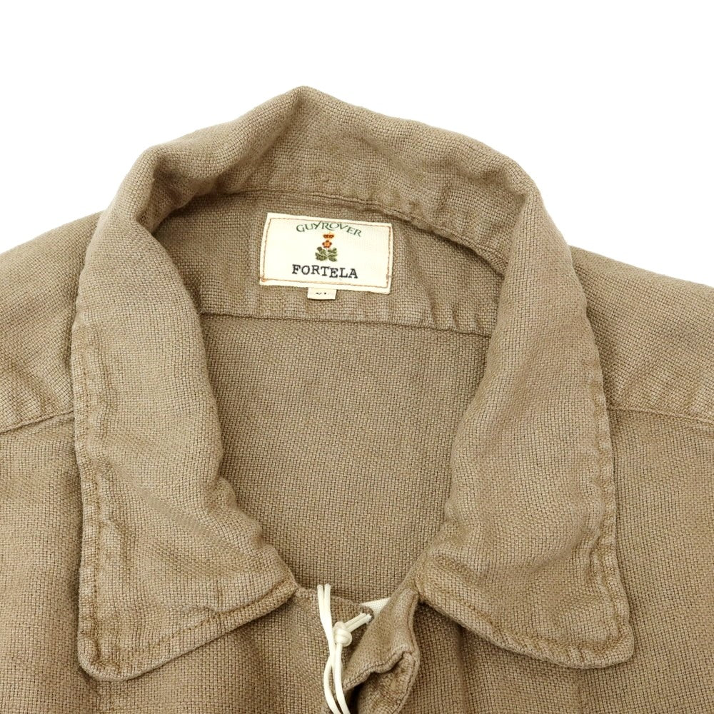 [New] GUY ROVER × FORTELA Linen Shirt Jacket Dark Beige [XL] [Condition Rank N] [Men&