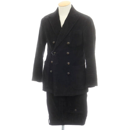 【中古】ザ ジジ THE GIGI コーデュロイ ダブルスーツ ブラック【 44 】【 状態ランクC 】【 メンズ 】