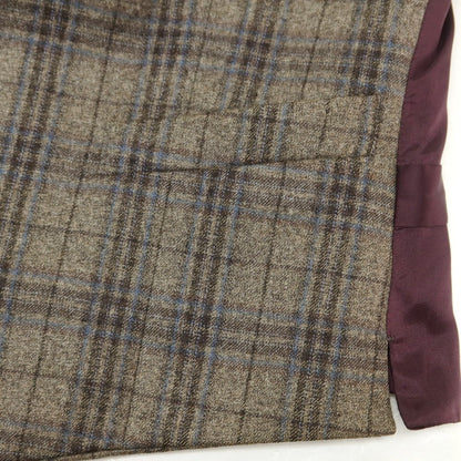 【中古】ハケットロンドン HACKETT LONDON ウール チェック ドレス系ジレ ベスト グレージュ系xダークブラウン【 36 】【 状態ランクC 】【 メンズ 】