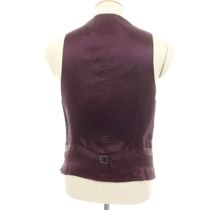 【中古】ハケットロンドン HACKETT LONDON ウール チェック ドレス系ジレ ベスト グレージュ系xダークブラウン【 36 】【 状態ランクC 】【 メンズ 】