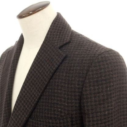 【中古】【未使用】フィナモレ Finamore ウール チェスターフィールドコート ダークブラウンxブラック【 50 】【 状態ランクS 】【 メンズ 】