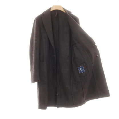 【中古】【未使用】フィナモレ Finamore ウール チェスターフィールドコート ダークブラウンxブラック【 50 】【 状態ランクS 】【 メンズ 】