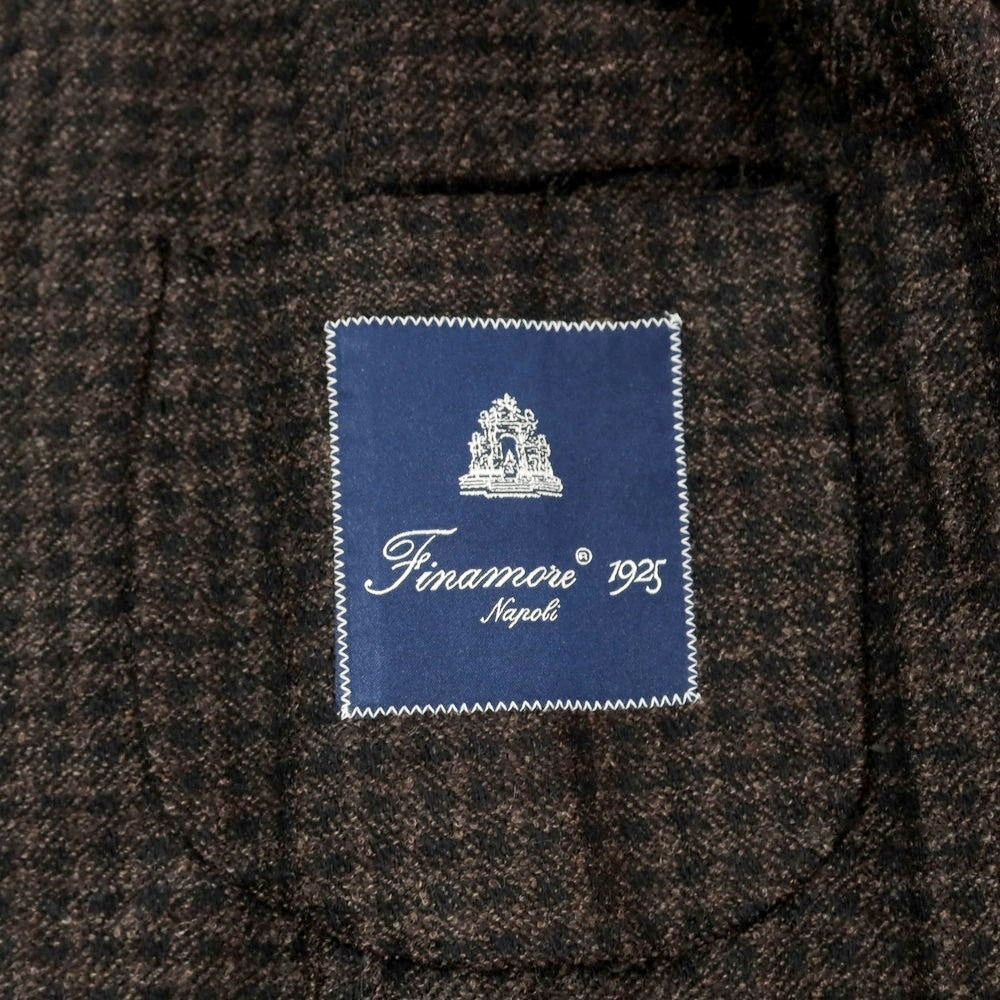 【中古】【未使用】フィナモレ Finamore ウール チェスターフィールドコート ダークブラウンxブラック【サイズ50】【 状態ランクS 】【 メンズ 】 [DPD]