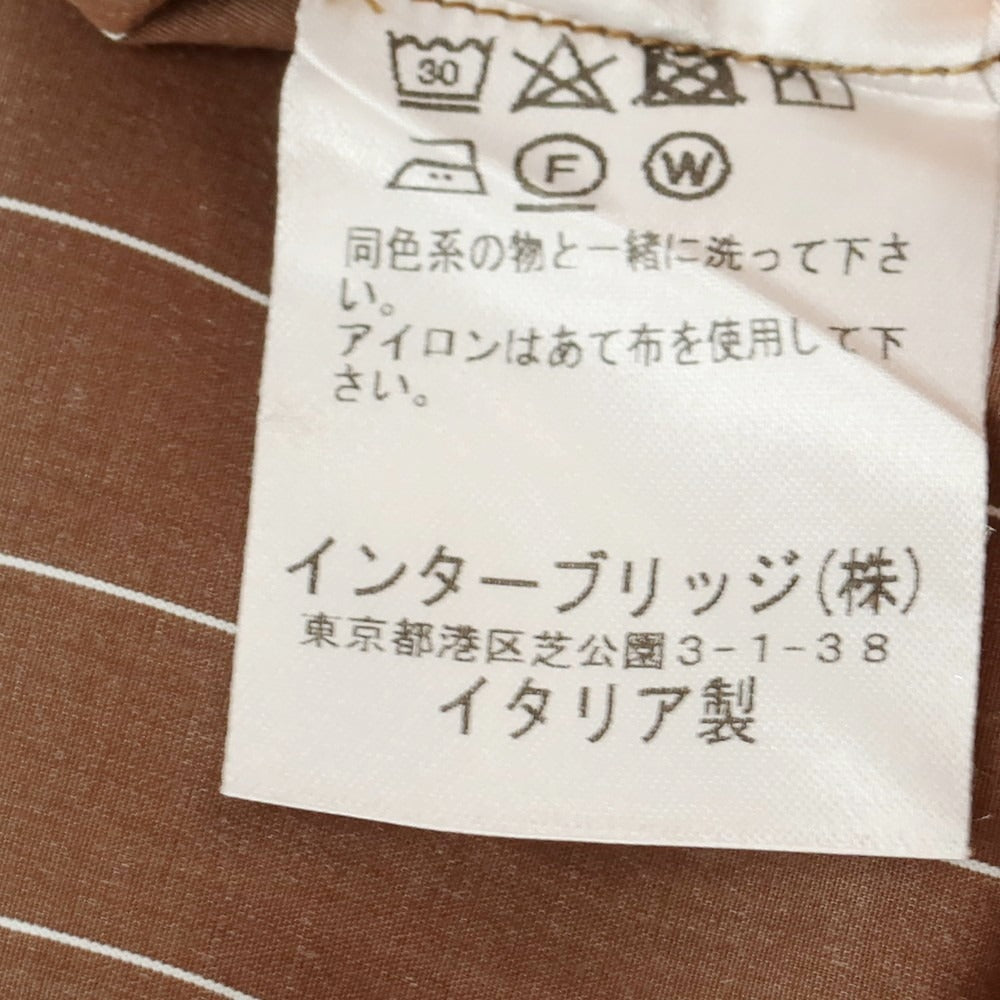 [Used] BORRIELLO Broad Cotton Striped Shirt Brown x White [M] [Condition Rank C] [Men&