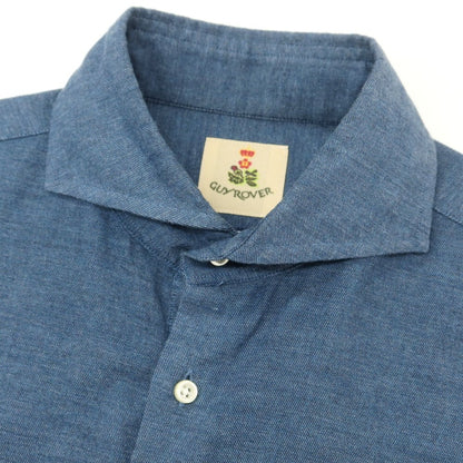 【中古】ギローバー GUY ROVER コットン ホリゾンタルカラー カジュアルシャツ ネイビーブルー系【 M 】【 状態ランクB 】【 メンズ 】
