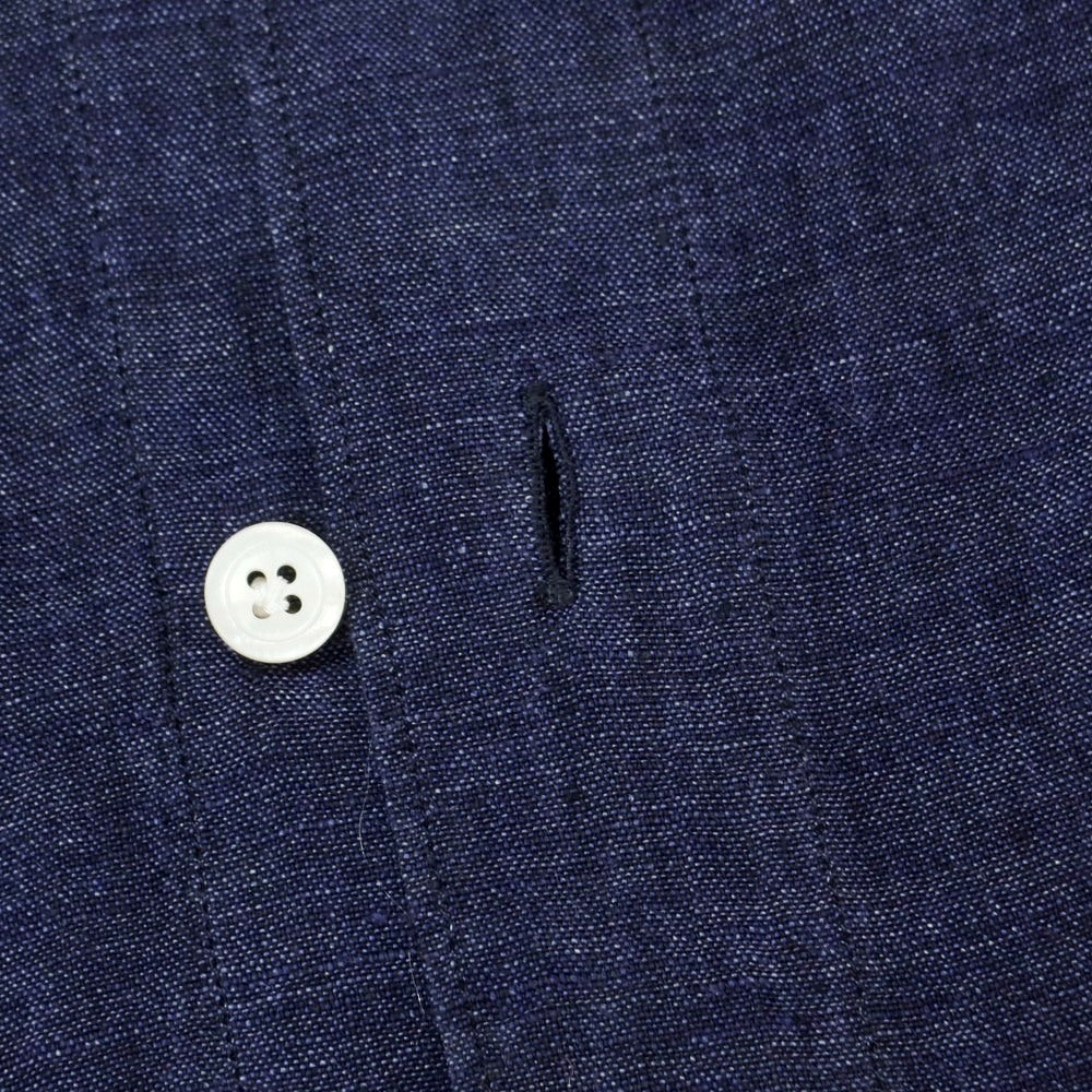 [Used] Finamore Linen Horizontal Collar Shirt Navy [42] [Condition Rank B] [Men&