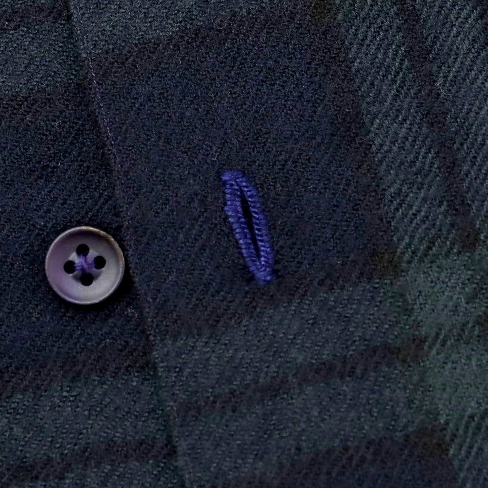 【中古】サルヴァトーレピッコロ Salvatore Piccolo ウール チェック カジュアルシャツ ネイビーxグリーン【サイズM】【 状態ランクB 】【 メンズ 】 [CPD]