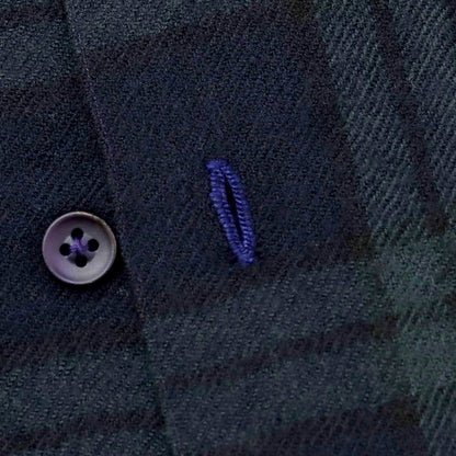 【中古】サルヴァトーレピッコロ Salvatore Piccolo ウール チェック カジュアルシャツ ネイビーxグリーン【サイズM】【 状態ランクB 】【 メンズ 】 [CPD]