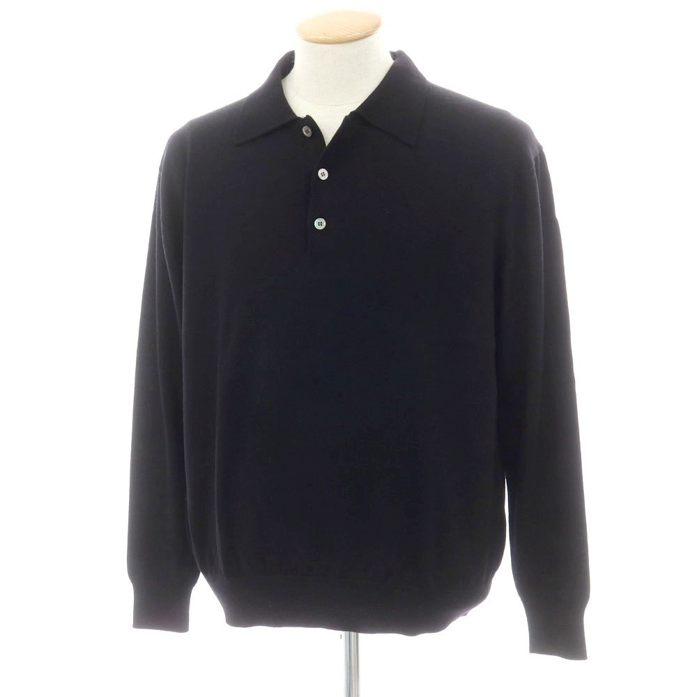 【中古】バトナー BATONER ハイゲージ ウール 長袖 ポロニット ブラック【 1 】【 状態ランクB 】【 メンズ 】
