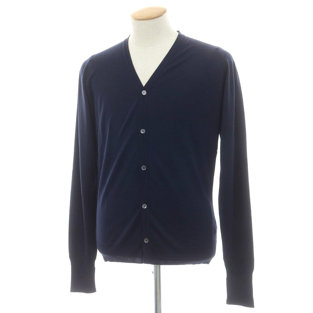【中古】ジョンスメドレー JOHN SMEDLEY ハイゲージ ニュージーランドメリノ ウール カーディガン ネイビー【 S 】【 状態ランクB 】【 メンズ 】