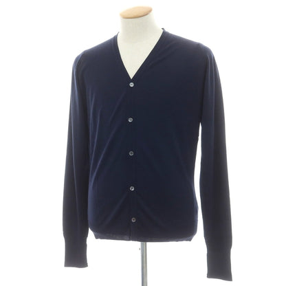 【中古】ジョンスメドレー JOHN SMEDLEY ハイゲージ ニュージーランドメリノ ウール カーディガン ネイビー【 S 】【 状態ランクB 】【 メンズ 】